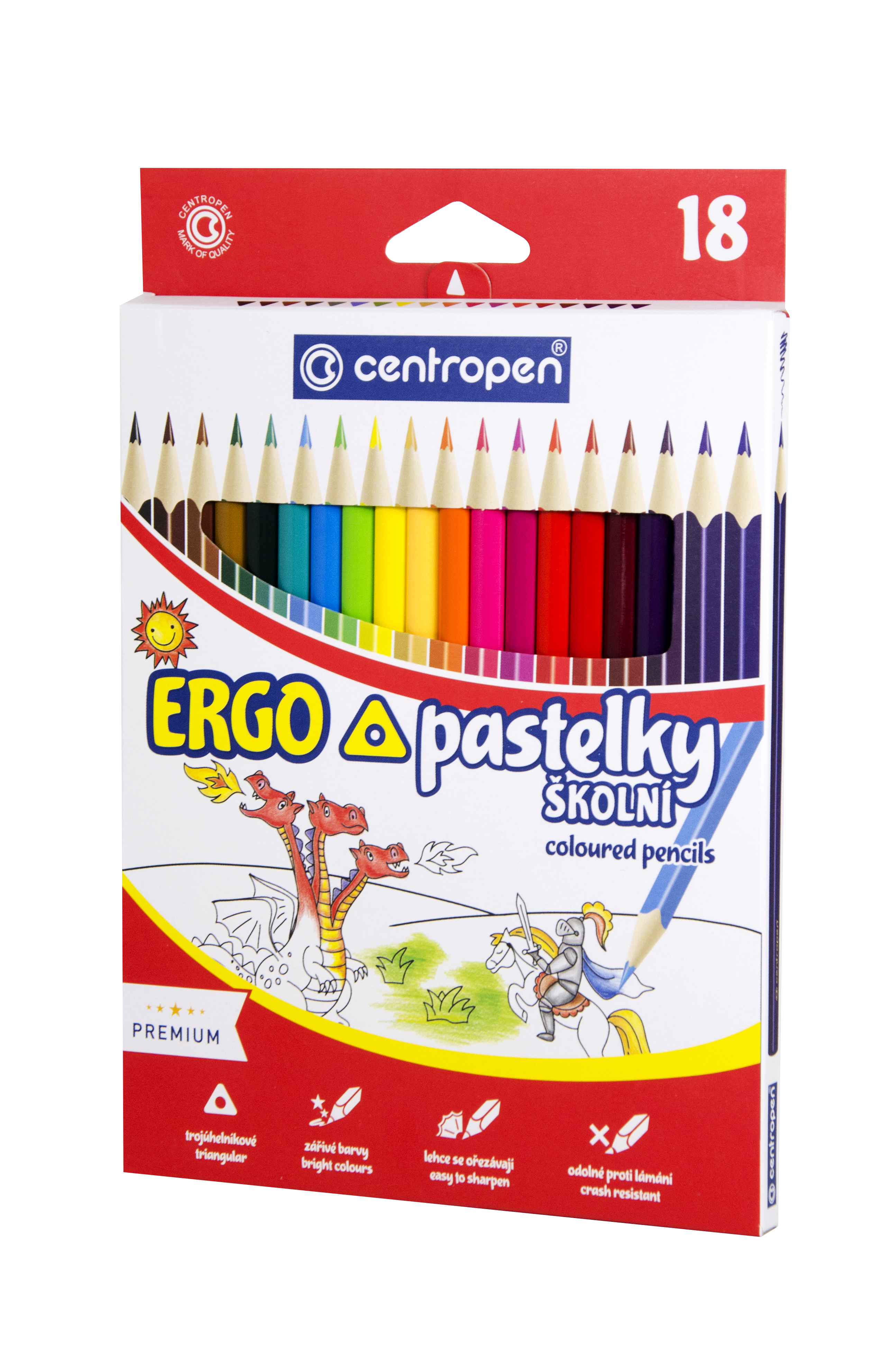 Ceruzky CENTROPEN 9521/18 trojhranné farebná súprava v kartóne