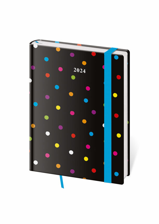 Diár B6 2024 denný VARIO Dots s gumičkou DV432-11 D